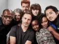 Die Besetzung von The Walking Dead: Ein Ensemblefoto mit Andrew Lincoln, Norman Reedus, Danai Gurira, Sonequa Martin-Green, Steven Yeun, Lauren Cohan, Chandler Riggs und Lennie James.