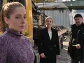 Ein starkes Team, das einen Abschleppwagen bewacht, steht vor einer Industrieanlage.
