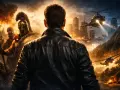 Gerard Butler in einem Lederjacken-Look, der sich einer antiken Schlacht und modernen Helikoptern gegenübersieht. Ein episches Abenteuer, wie in seinen Filmen.