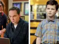 Die Besetzung von Young Sheldon: Sheldon Cooper als Kind und Erwachsener, mit seiner Mutter Mary.