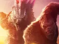 Godzilla und King Kong stehen sich im Kampf gegenüber. Ein episches Aufeinandertreffen im Stil von Godzilla x Kong.