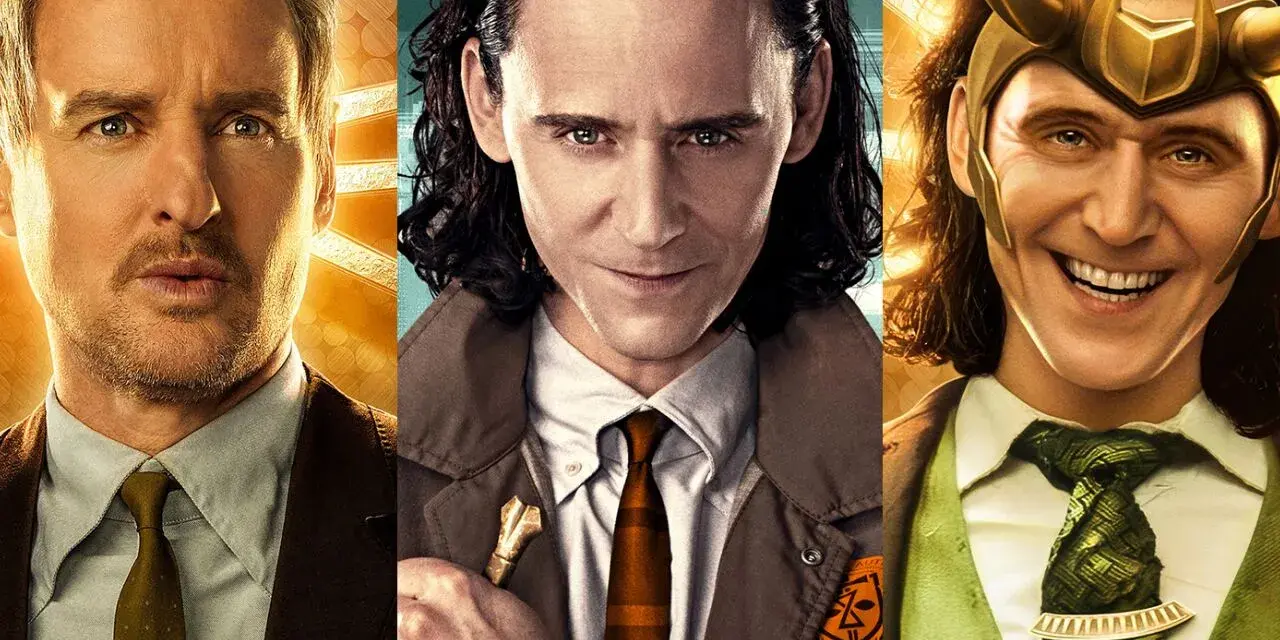 Die Besetzung von Loki zeigt Owen Wilson, Tom Hiddleston als Loki und eine weitere Version von Loki mit Hörnern.