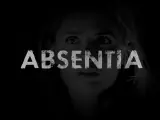 Dunkles Bild mit dem Titel "ABSENTIA" und dem Gesicht einer Frau im Hintergrund. Die Spannung steigt in absentia staffel 3.