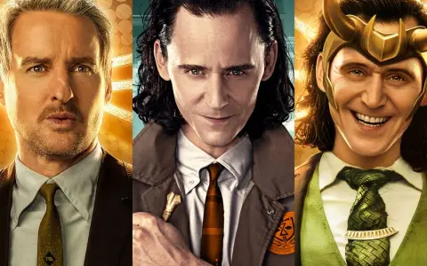 Die Besetzung von Loki zeigt Owen Wilson, Tom Hiddleston als Loki und eine weitere Version von Loki mit Hörnern.