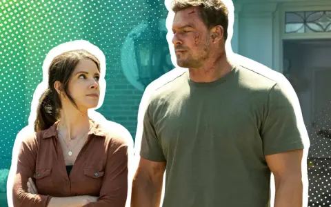 Reacher und seine Kollegin blicken nachdenklich in die Ferne. Die Spannung steigt für Reacher Staffel 4.