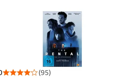 Filmplakat "The Rental - Tod im Strandhaus" mit vier bedrohlich blickenden Personen über einem Haus.