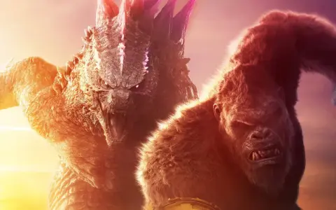 Godzilla und King Kong stehen sich im Kampf gegenüber. Ein episches Aufeinandertreffen im Stil von Godzilla x Kong.