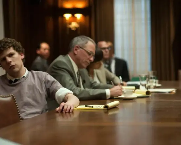 Jesse Eisenberg als Mark Zuckerberg in einer Szene der Besetzung von The Social Network.