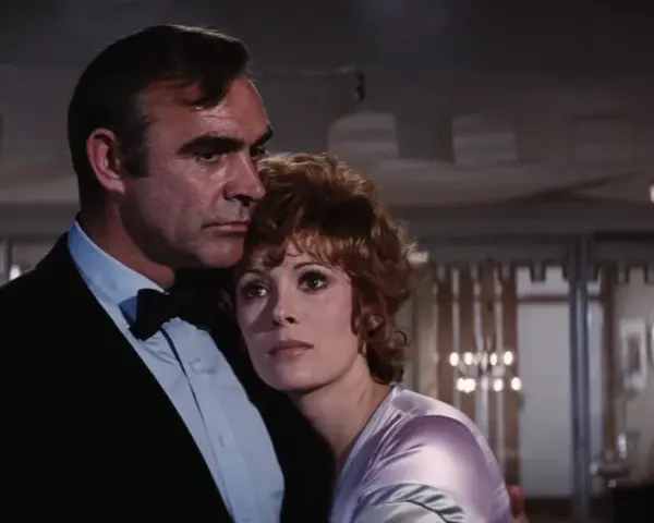 Sean Connery als James Bond und Jill St. John in einer Szene aus "Diamantenfieber", dem siebten Film der James-Bond-Reihe.