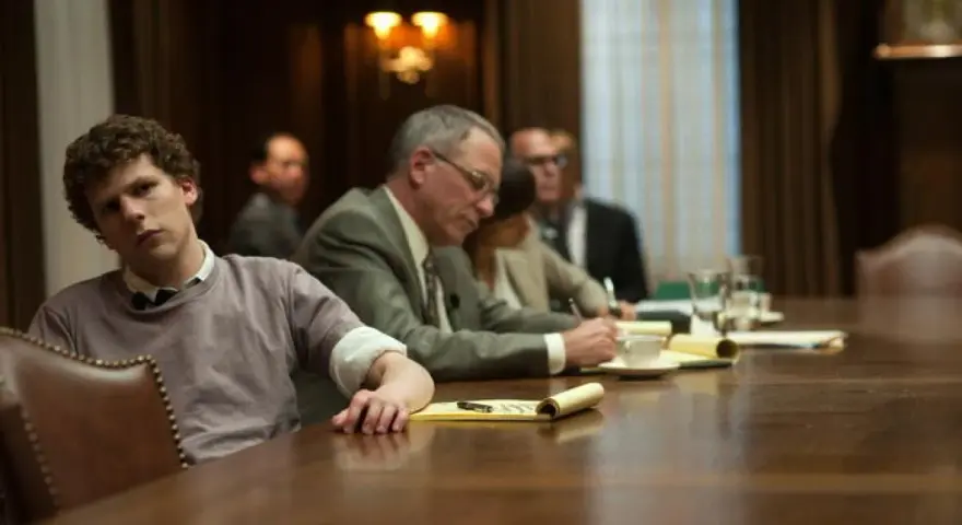 Jesse Eisenberg als Mark Zuckerberg in einer Szene der Besetzung von The Social Network.